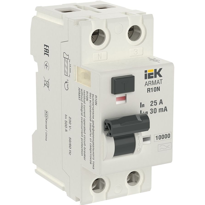 На фото: устройства дифференциальной защиты ar-r10n-2-025a030 IEK (ИЭК)