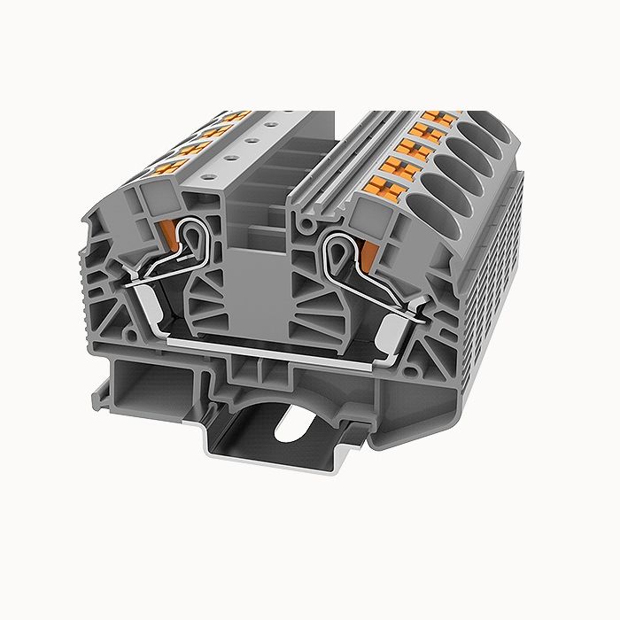 На фото: проходные пружинные клеммы ds16-01p-13-00z(h) DEGSON (Дегсон) 