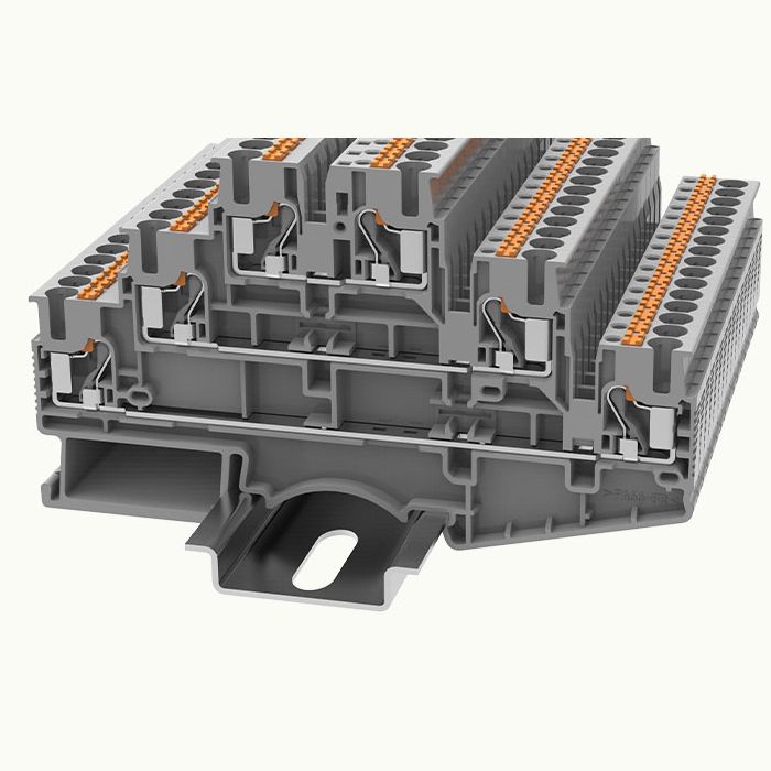 На фото: пружинные клеммы ds2.5-3l-01p-12-00z(h) DEGSON (Дегсон) 