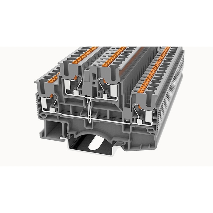 На фото: пружинные клеммы dskk2.5-pv-01p-11-00a(h) DEGSON (Дегсон) 