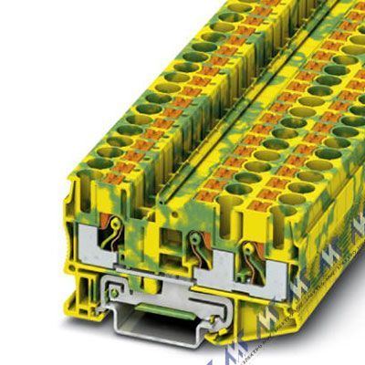 На фото: заземляющие клеммы и клеммники Phoenix Contact pt 6-twin-pe с зажимом push-in