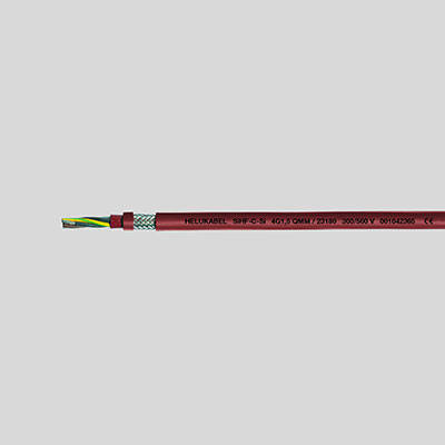 На фото: термостойкий кабель sihf-c-si sihf-c-si 4g0.75 кв.мм красно-коричневый HELUKABEL (Хелукабель)