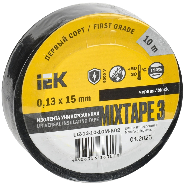 На фото: изолента uiz-13-10-10m-k02 IEK (ИЭК) 