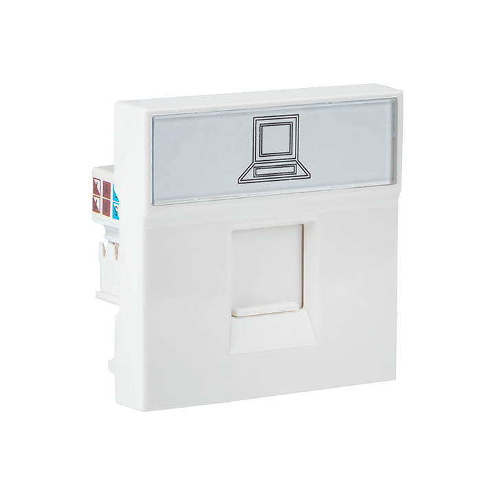 На фото: розетка rj45 кат. 5e, 2 модуля ekf ЭКФ (ЕКФ)