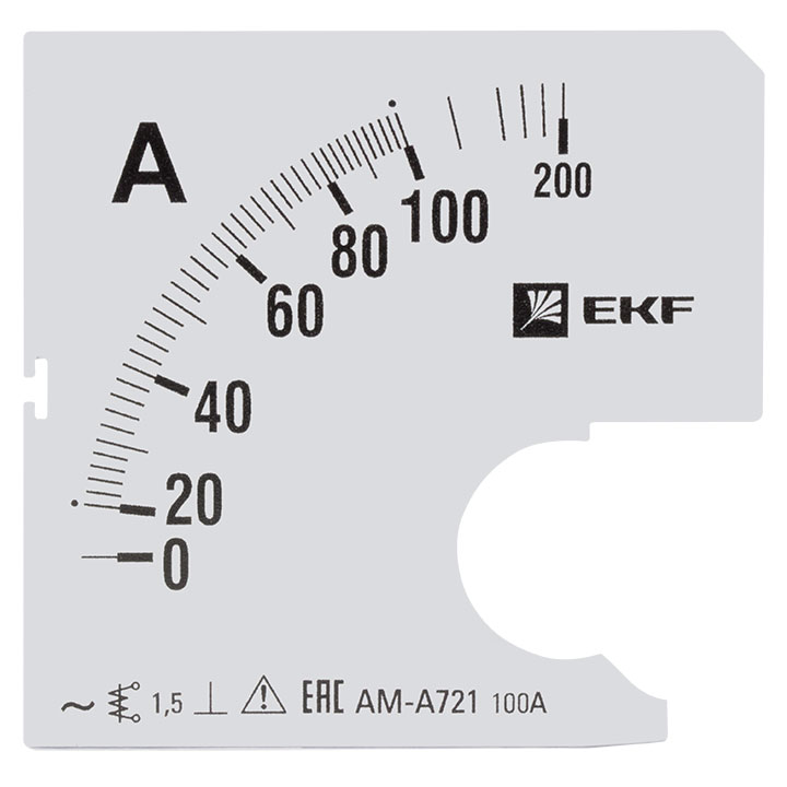 На фото: шкала сменная для a721 100/5а-1,5 ekf ЭКФ (ЕКФ)