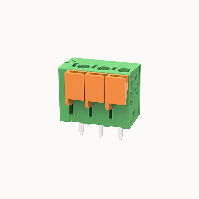 На фото клеммник нажимной на плату DG142V-5.08-03P-14-1000Z(H) DEGSON (Дегсон) 