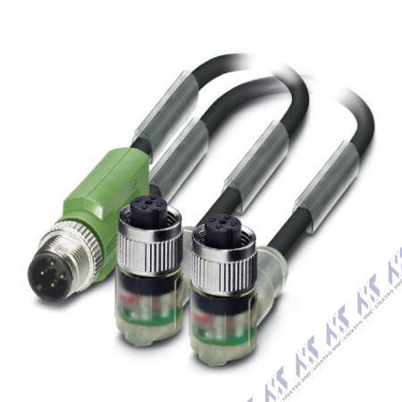 кабели с установленными разъемами sac-3p-m12y/2x3,0-pur/m12fr2lb