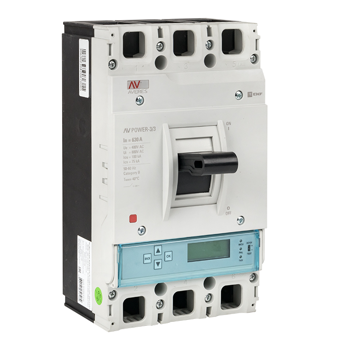 На фото: автоматические выключатели в литом корпусе av power-3/3 630а 50ka etu6.0 ЭКФ (ЕКФ) 