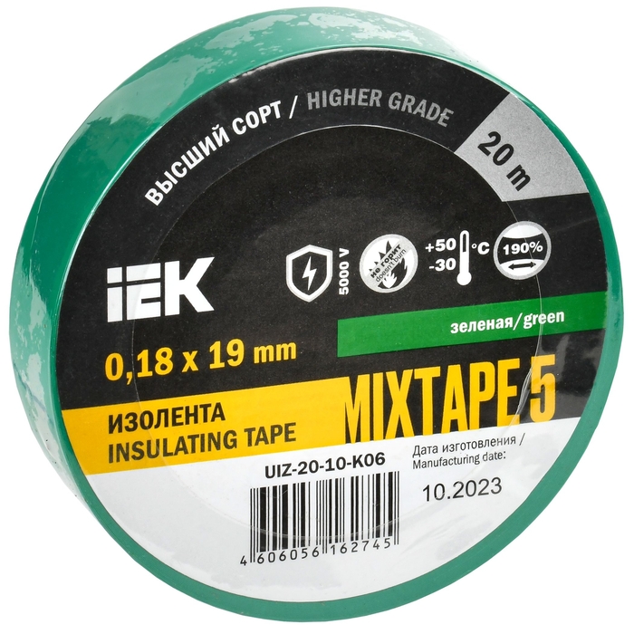 На фото: изолента uiz-20-10-k06 IEK (ИЭК) 