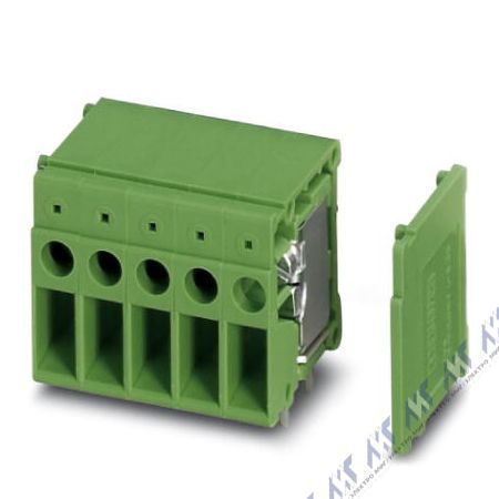 На фото: клеммные блоки для печатного монтажа front 4-h-6,35-4 Phoenix Contact