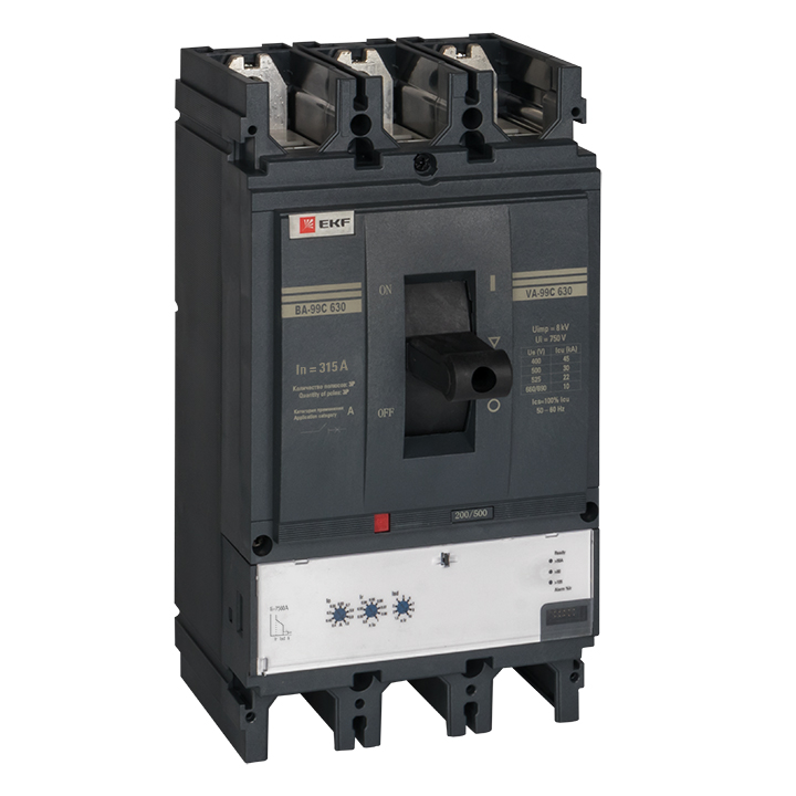На фото: автоматические выключатели в литом корпусе ва-99c (compact ns) 630/315а 3p 45ка ekf ЭКФ (ЕКФ) 