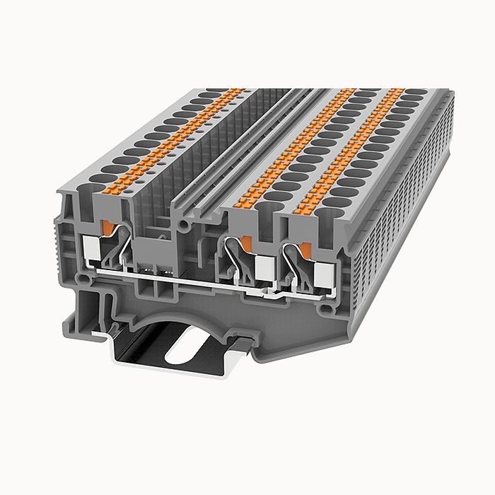 На фото: проходные пружинные клеммы ds4-tw-01p-13-00z(h) DEGSON (Дегсон) 