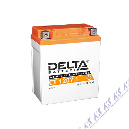 На фото: аккумуляторы ct 1207.1 DELTA (АКБ ДЕЛЬТА)