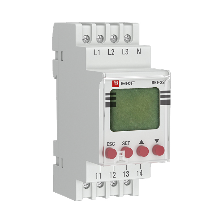 Реле контроля фаз с LCD дисплеем (с нейтралью) RKF-2S EKF PROxima 