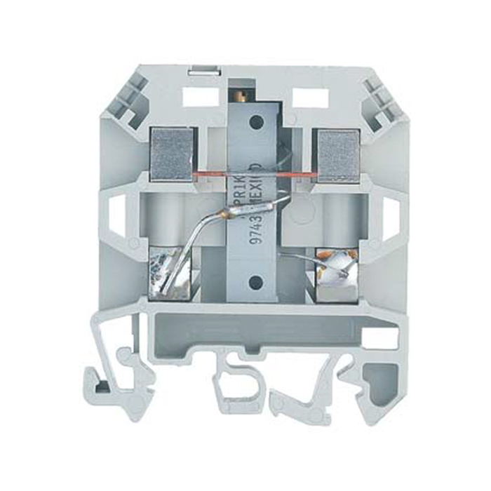 Клемма со встроенным потенциометром, тип фиксации провода: винтовой, номинальное сечение: 2,5 мм кв., ширина: 12 мм, цвет: серый, тип монтажа: DIN35 57.904.4955.0 актуальное фото