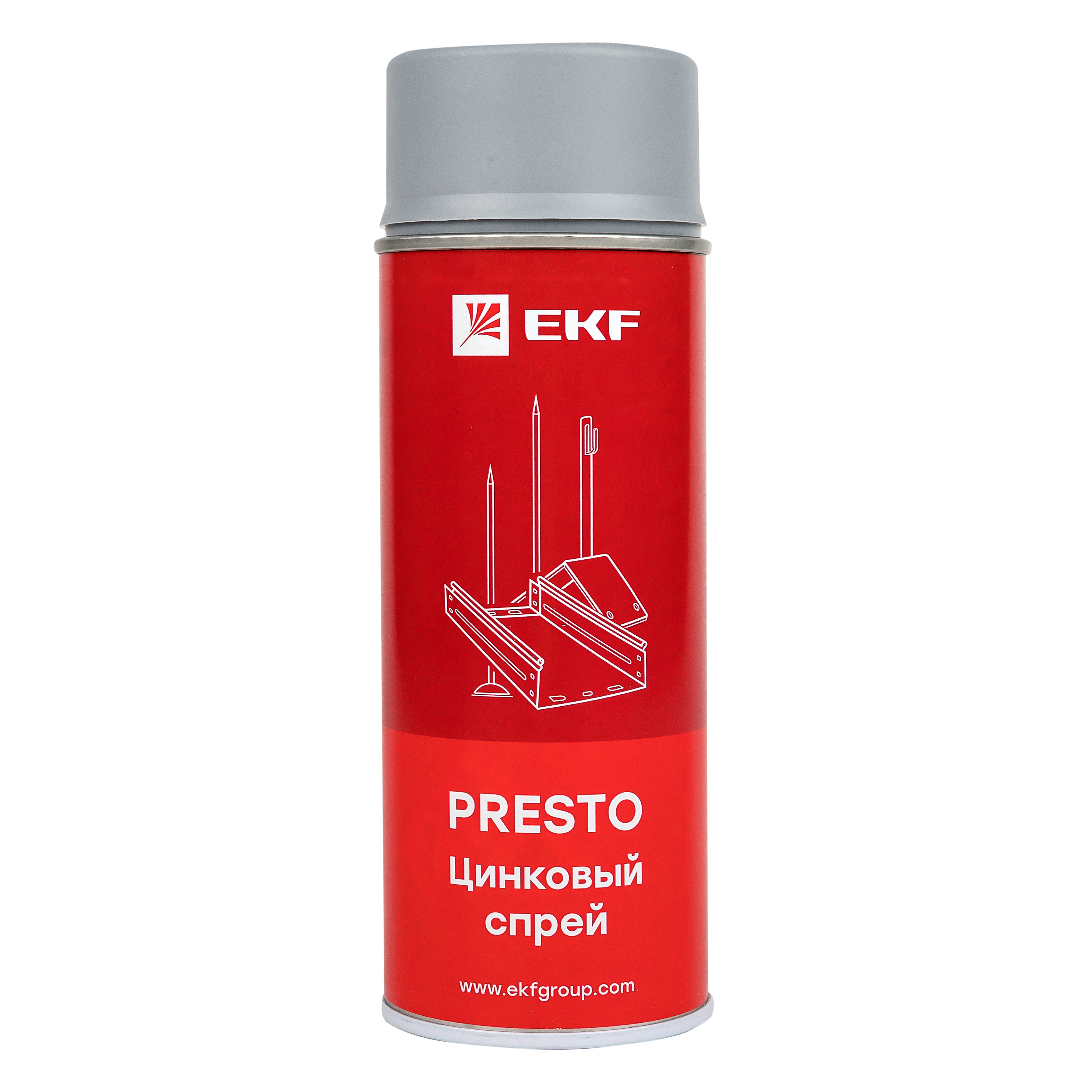 На фото: цинковый спрей "presto" 400мл ekf ЭКФ (ЕКФ)