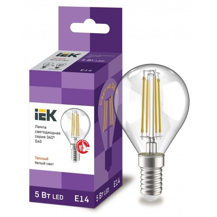 На фото: LED лампы и светильники llf-g45-5-230-30-e14-clg IEK (ИЭК) 