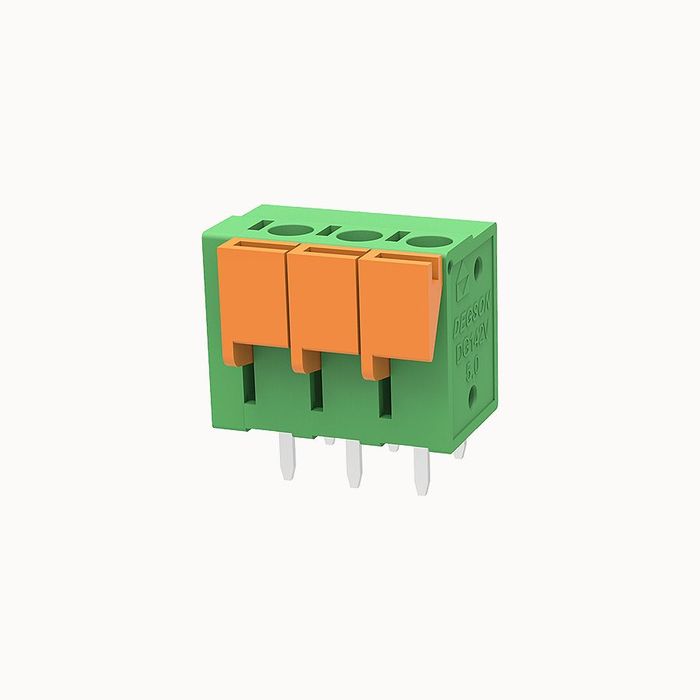 На фото клеммник нажимной на плату DG142V-5.0-03P-14-00Z(H) DEGSON (Дегсон) 