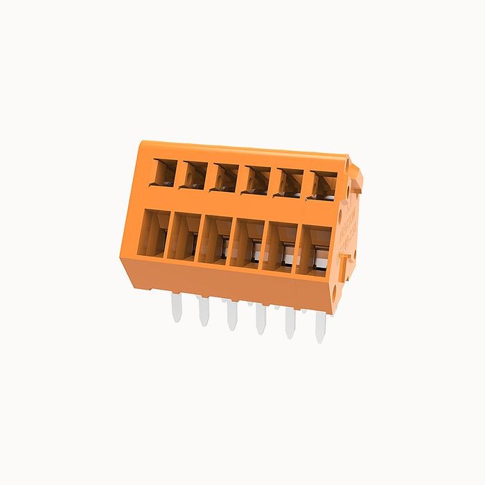 На фото клеммник нажимной на плату DG240W-2.54-06P-15-00Z(H) DEGSON (Дегсон) 