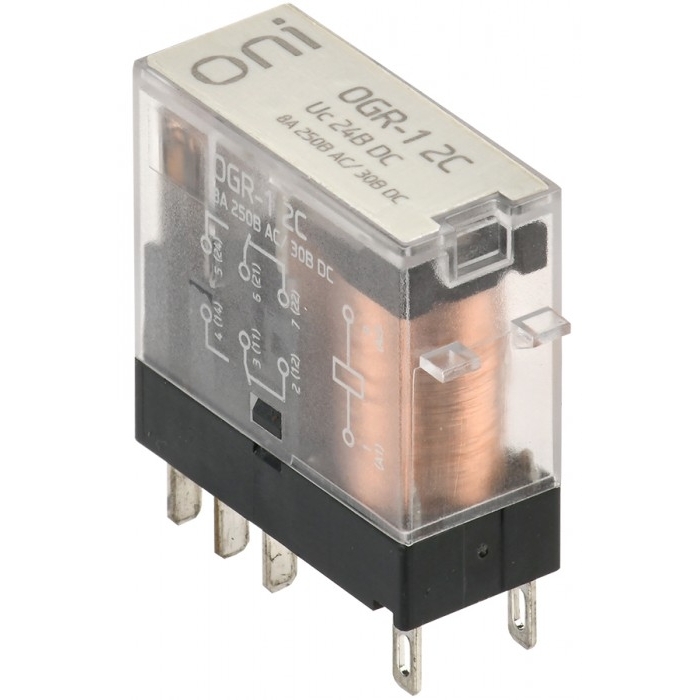 На фото: реле ogr-1-2c-dc24v-l-b ONI