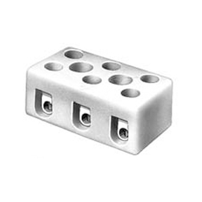 Клеммная колодка, керамическая, 3 полюса, c защитой провода, максимальное сечение провода: 2,5 мм кв., номинальные характеристики: 250 V^ 16A^ тип 1033 DS серия Appliance 14.201.0370.0 актуальное фото