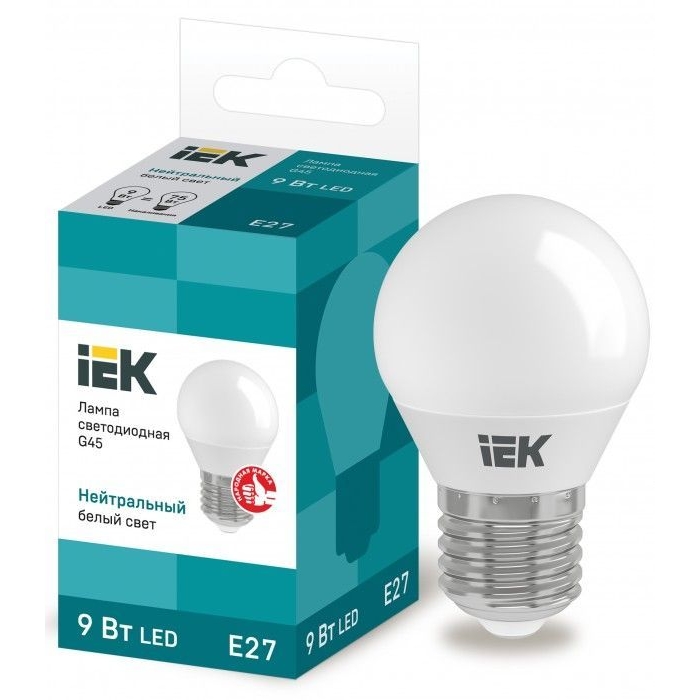 На фото: LED лампы и светильники lle-g45-9-230-40-e27 IEK (ИЭК) 