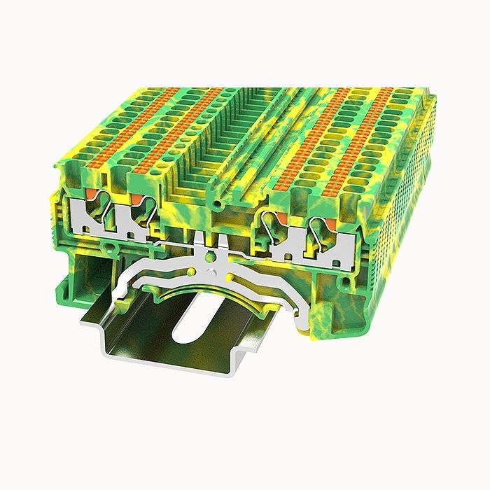 На фото: пружинные клеммы заземления ds1.5-qu-pe-01p-1c-00a(h) DEGSON (Дегсон) 