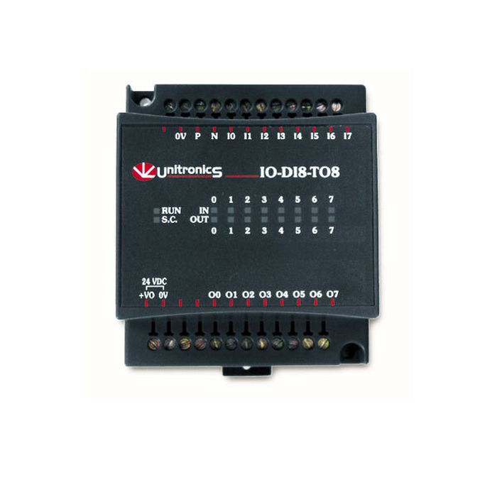 На фото: модули расширения iodi8to8l для контроллеров UNITRONICS VISION (Юнитроникс)