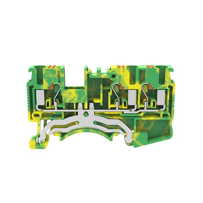 На фото: пружинные клеммы заземления ds2.5-tw-pe-01p-1c-00z(h) DEGSON (Дегсон) 