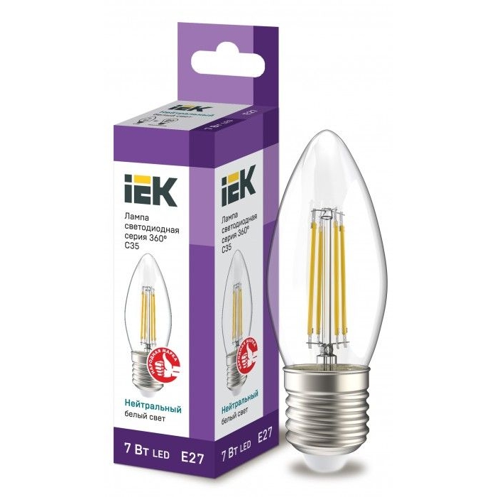 На фото: LED лампы и светильники llf-c35-7-230-40-e27-cl IEK (ИЭК) 