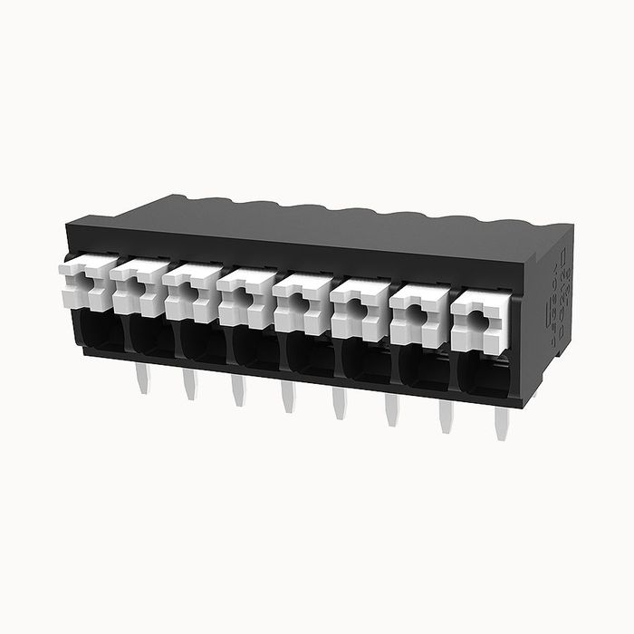 На фото клеммник нажимной на плату DG212R-THR-3.5-08P-13-100Z(H) DEGSON (Дегсон) 