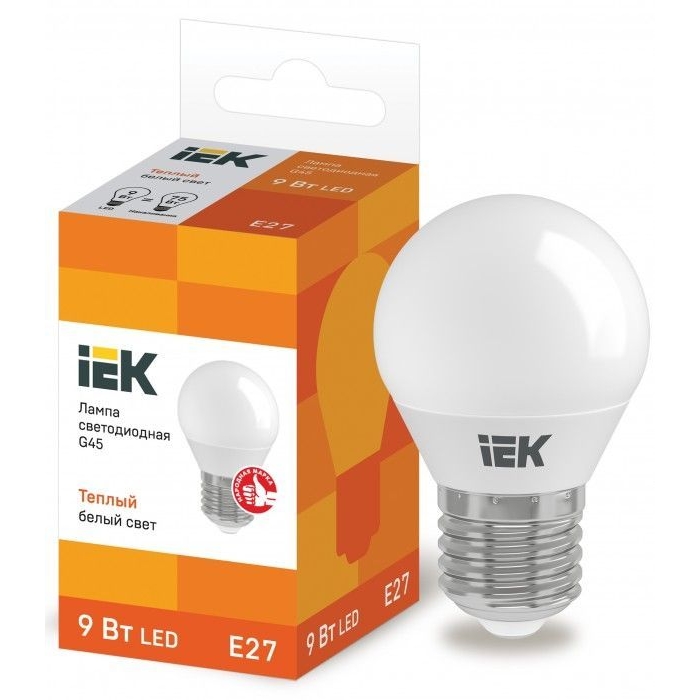 На фото: LED лампы и светильники lle-g45-9-230-30-e27 IEK (ИЭК) 