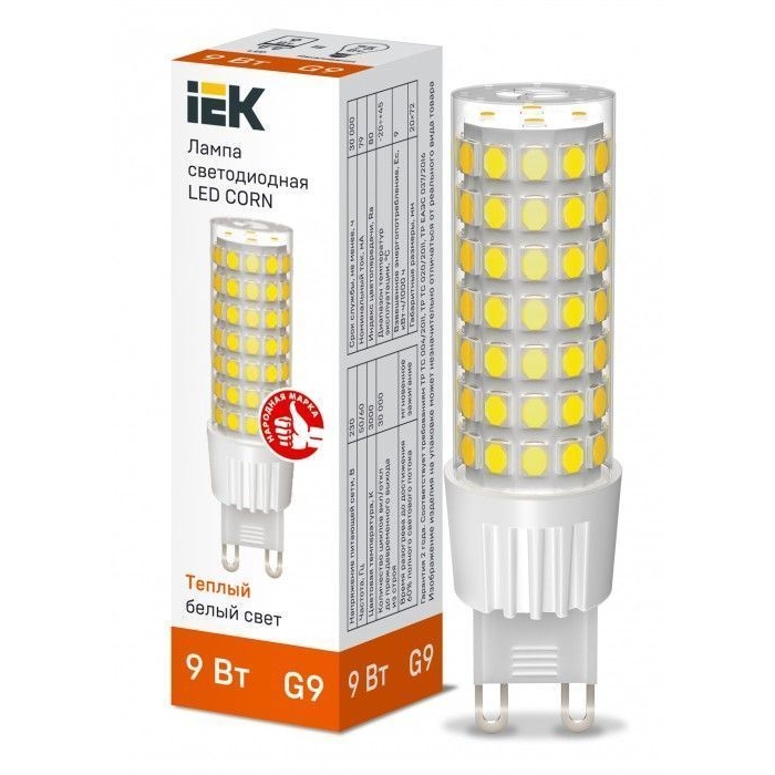 На фото: LED лампы и светильники lle-corn-9-230-30-g9 IEK (ИЭК) 