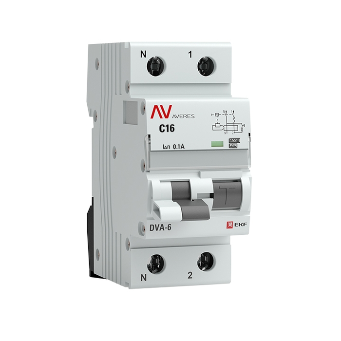 На фото: dva-6 1p+n 16а (c) 100ма (a) 6ка ekf averes ЭКФ (ЕКФ)