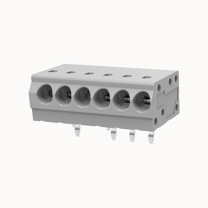 На фото клеммник нажимной на плату DG250W-3.5-06P-11-100Z(H) DEGSON (Дегсон) 