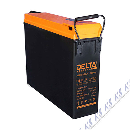 На фото: аккумуляторные батареи fts 12-125 DELTA FTS (АКБ ДЕЛЬТА)