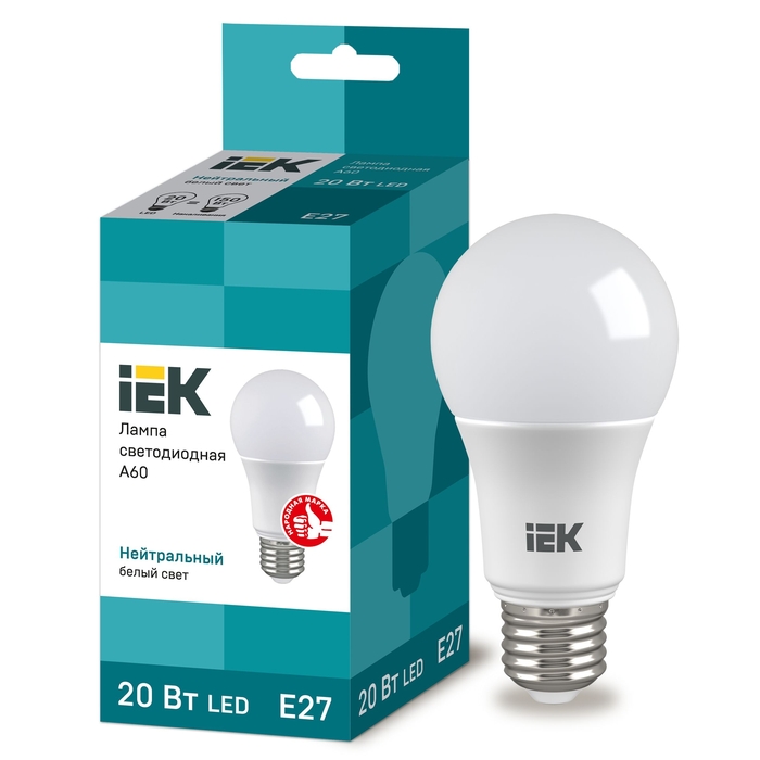 На фото: LED лампы и светильники lle-a60-20-230-40-e27 IEK (ИЭК) 