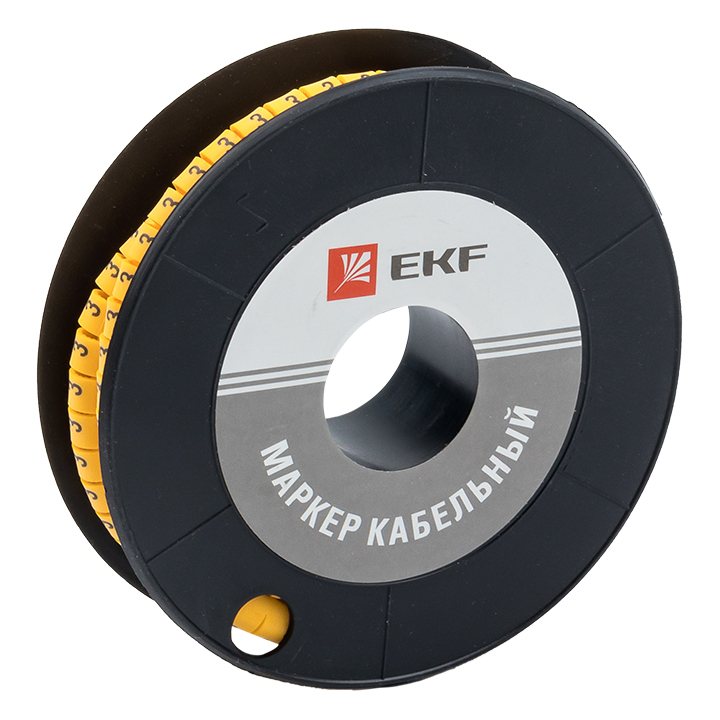 На фото: маркер кабельный 1,5 мм2 "3" (1000 шт.) (ес-0) ekf ЭКФ (ЕКФ)