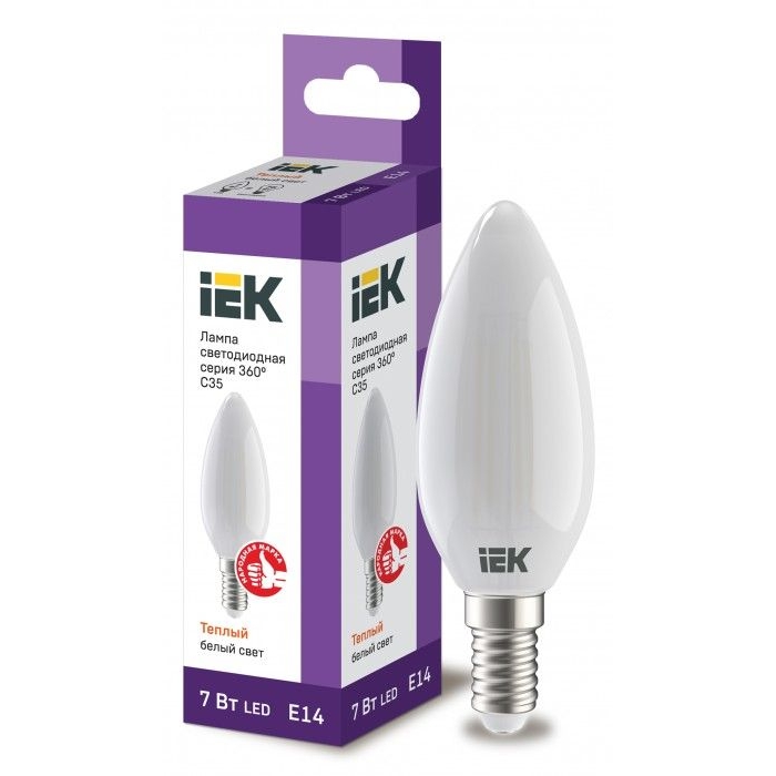 На фото: LED лампы и светильники llf-c35-7-230-30-e14-fr IEK (ИЭК) 