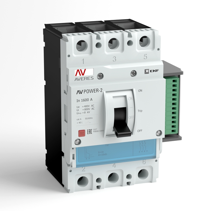 На фото: автоматические выключатели в литом корпусе av power-5/3 1600а 70ka etu6.0 ЭКФ (ЕКФ) 