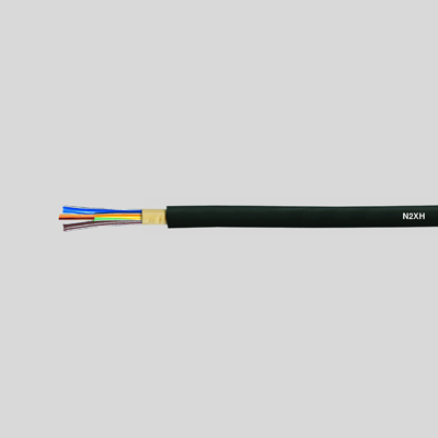 На фото: огнестойкий кабель n2xh-o 2x6 re, черный HELUKABEL 