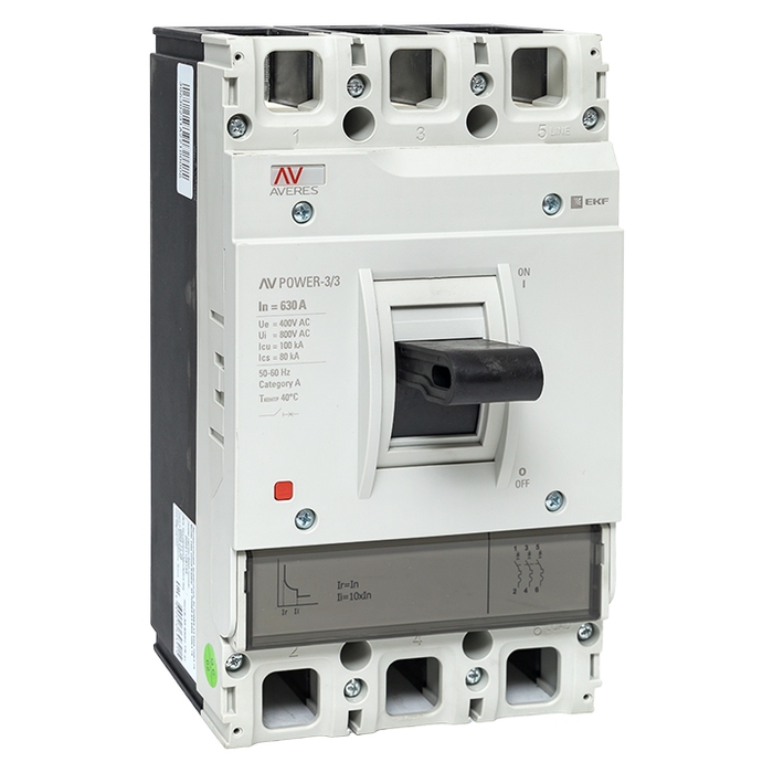 На фото: автоматические выключатели в литом корпусе av power-3/3 630а 100ka tr ЭКФ (ЕКФ) 
