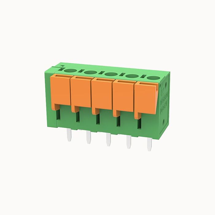 На фото клеммник нажимной на плату DG142V-5.08-05P-14-1000Z(H) DEGSON (Дегсон) 
