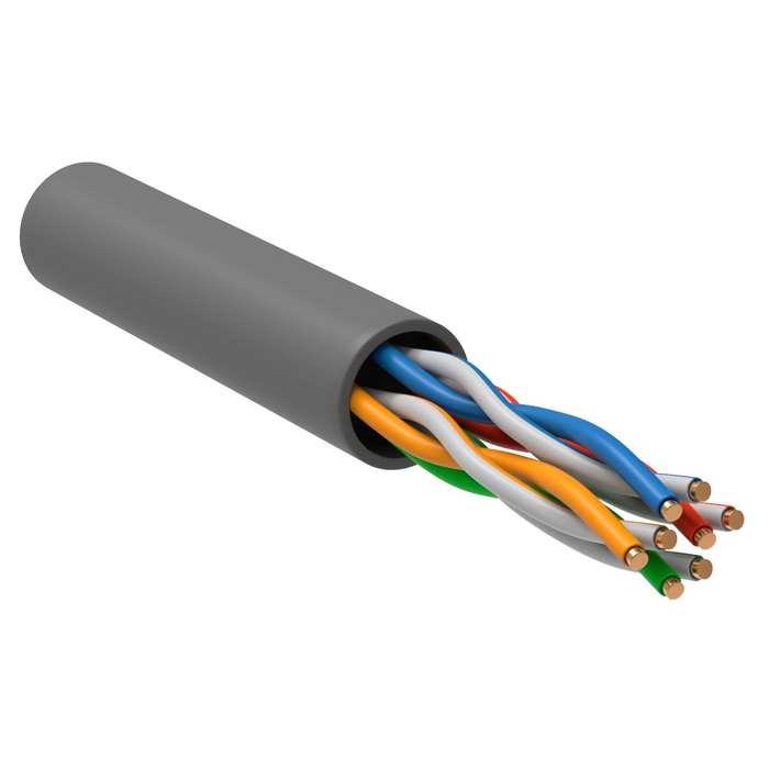 На фото: кабель витая пара LAN (кабель связи) lc1-c5e04-111-100 IEK (ИЭК)