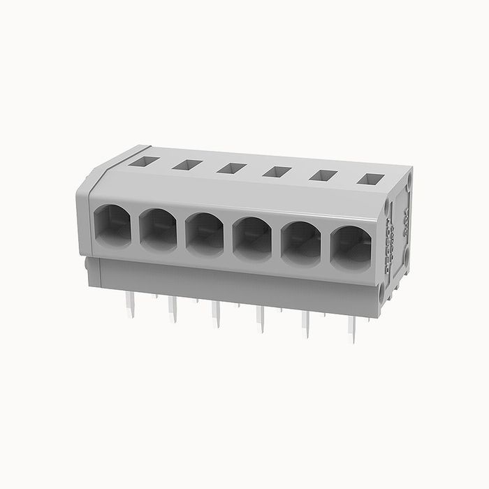 На фото клеммник нажимной на плату DG235W-3.81-06P-11-00Z(H) DEGSON (Дегсон) 