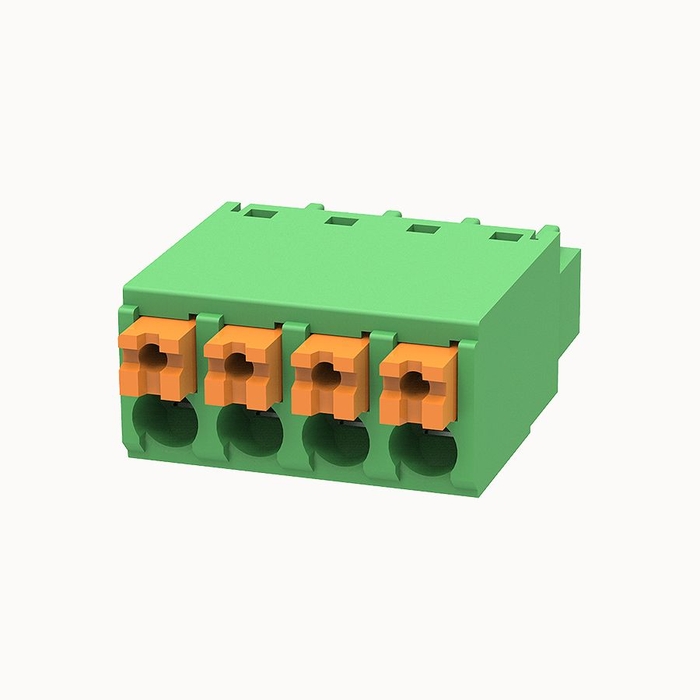 На фото клеммник нажимной на плату 15EDGKN-3.81-04P-14-1000Z(H) DEGSON (Дегсон) 