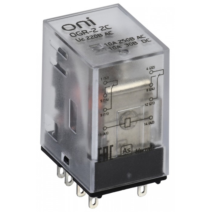 На фото: реле ogr-2-2c-ac220v ONI
