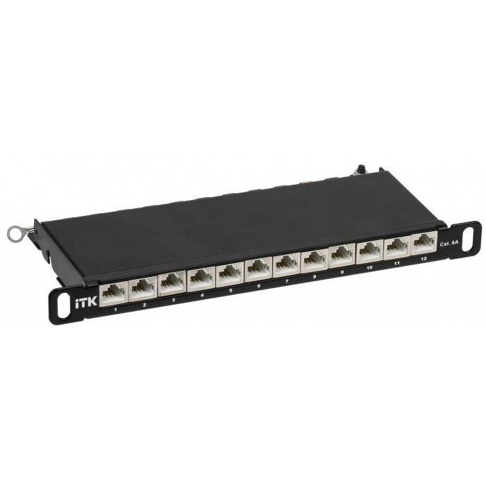 На фото: патч панели pp12-d05uc6as-d05-10 IEK (ИЭК)