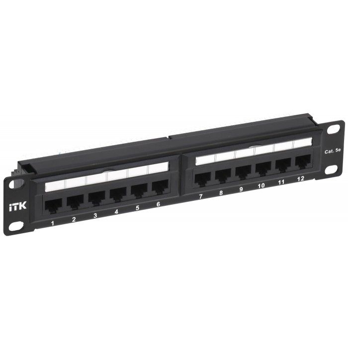 На фото: патч панели pp12-1uc5eu-d05-10 IEK (ИЭК)