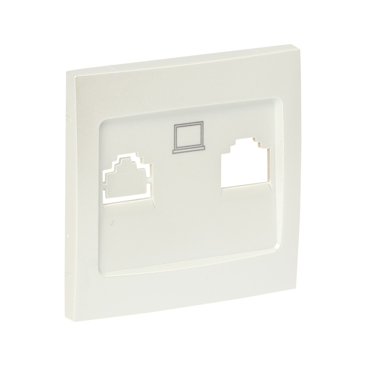 На фото: валенсия лиц. панель розетки rj-45 1-местная жемчуг ekf ЭКФ (ЕКФ)